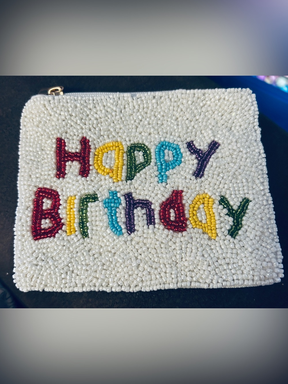 🎈🥳HAPPY BIRTHDAY Hand Beaded Coin Purse NEW🎂🥳🎈